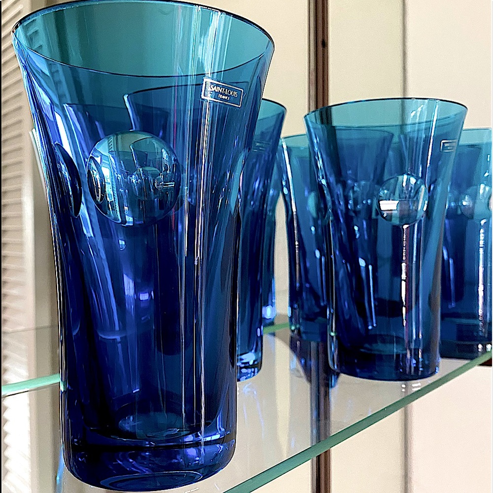 St. Louis Crystal “Cosmos” Highball - Sky Blue